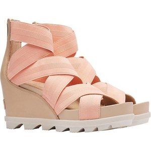 EUC Sorel Leather Joanie II Platform Wedge Sandals 7